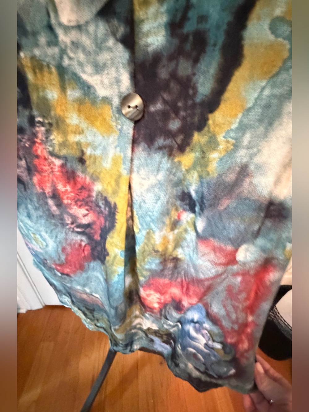 SHANA Multicolor Abstract Button-Front Top M - Picture 5 of 9